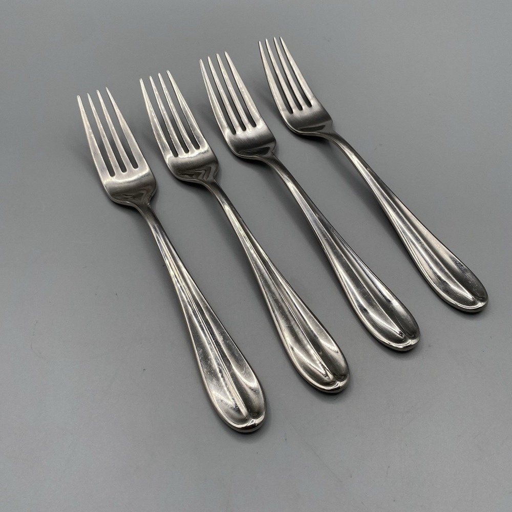 Hampton Silversmiths ELAINE 4pcs Salad Forks Stainless Flatware 7-1/8"